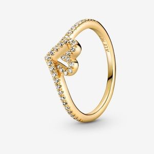 Pandora Timeless Wish Sparkling Heart Ring - Gold